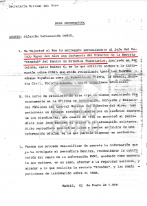 Documento que demuestra la intervención del Rey Juan Carlos I en la desclasificación